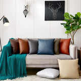 Leather Decorative Throw Pillow Cover
